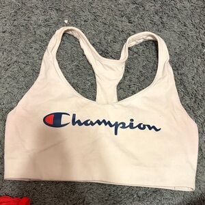 Champion Women's White Sports Bra with Logo